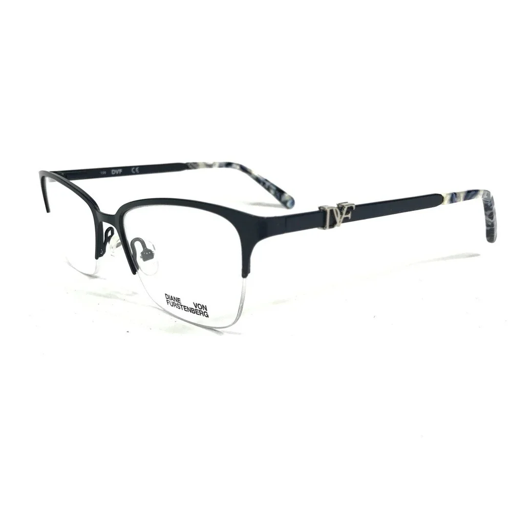 Diane von Furstenberg Eyeglasses Frames DVF8056 414 Navy Blue Cat Eye 52-17-135
